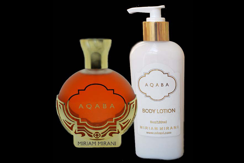 GIFT SET: AQABA 3.4oz/100ml Eau de Parfum with 6oz Goat Milk Body Lotion