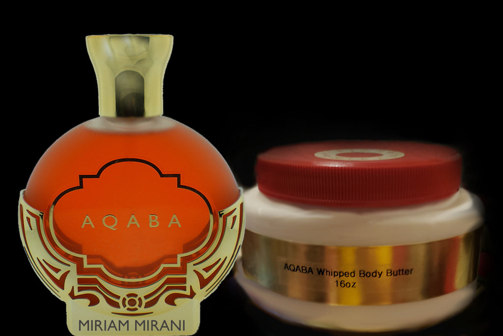 GIFT SET: 3.4oz/100ml AQABA with 16oz/480ml AQABA Whipped Body Butter