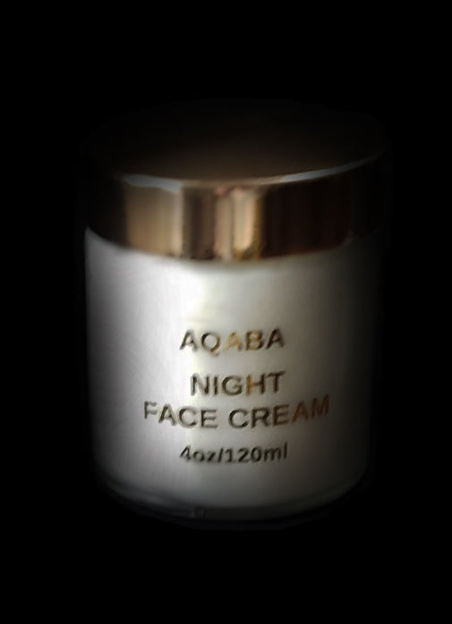 AQABA Face Night Cream - 4oz/120ml with Frankincense, Shea Butter, Tucuma Butter and Macademia Butter: a hydrating, nourishing and replenishing over-night face cream.