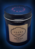 AQABA OUD BLACK scented 8oz SOY Glass Candle - Free USA Shipping