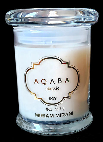 8oz/227g AQABA Classic Soy White Candle in Glass