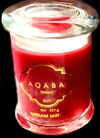 8oz/227g AQABA Classic Scented RED Soy Glass Candle